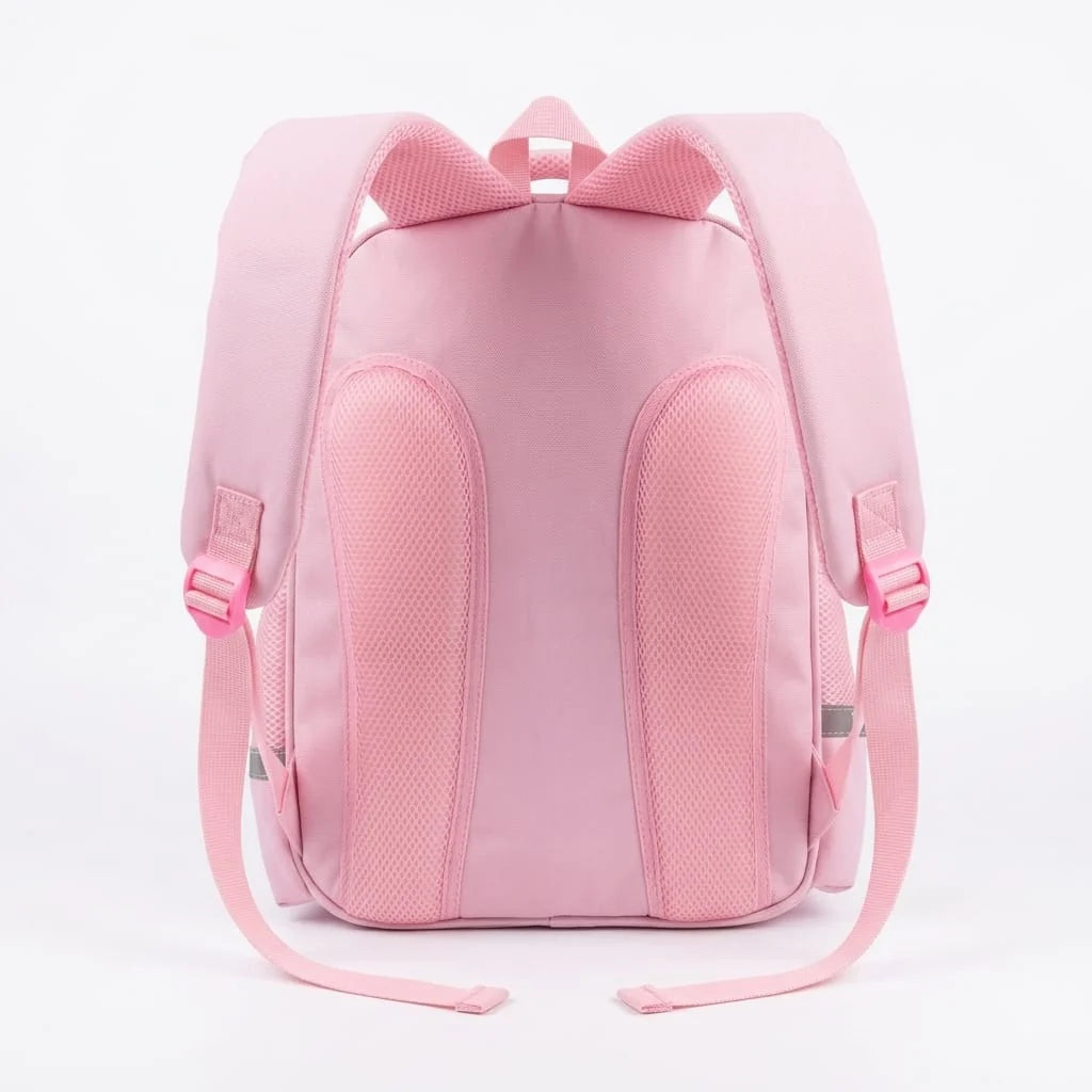 Fashion Kids School Backpack – Imported, with Matching Pencil Case (Available in Pink, Blue & Navy-Pink)