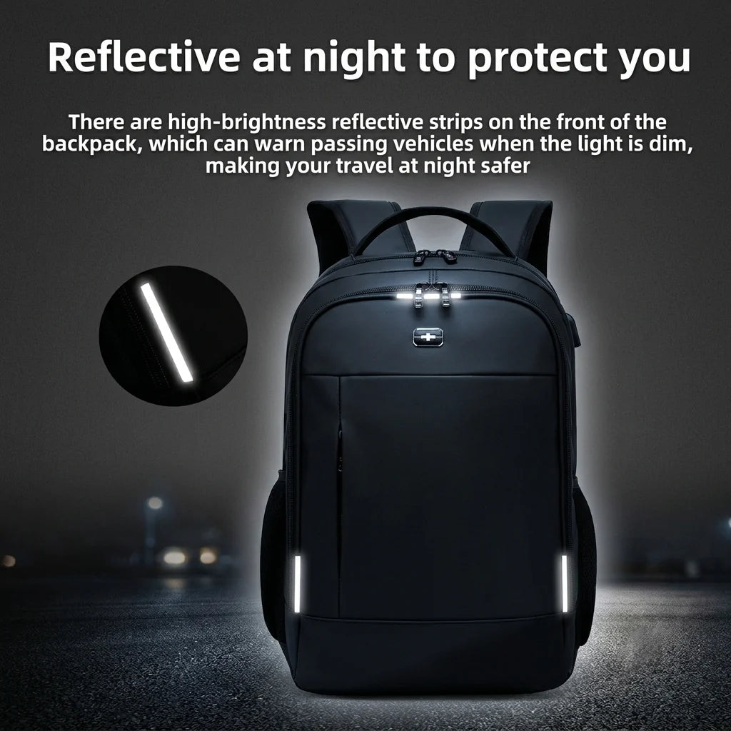 SWIGOR 17.3" Laptop Travel Backpack with USB Charging Port