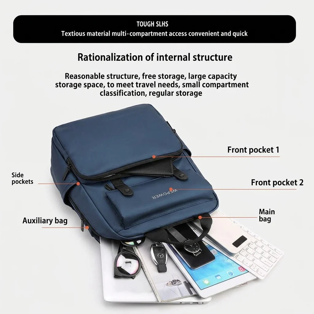 We Power Casual Unisex Backpack for Teenagers | 15" Laptop Compatible | Water Resistant | Blue
