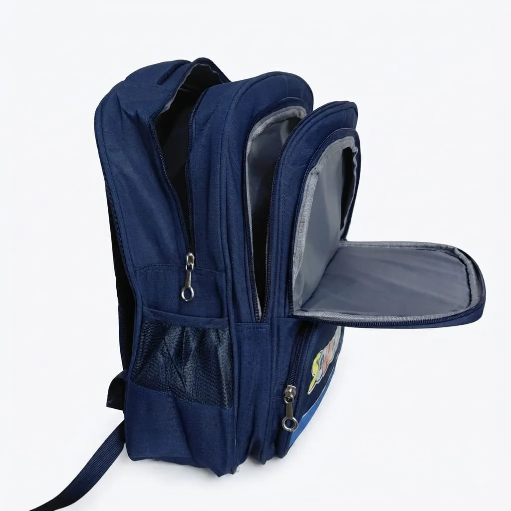 XB Astronaut Cartoon Imported Kids School Bag for Class 1-3 with Side Pocket & Chest Buckle