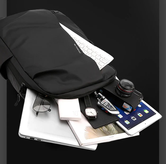 CK Fashion Backpack Grey | Nylon Leatherette | Waterproof | 17" Laptop Compatible | Unisex Daypack