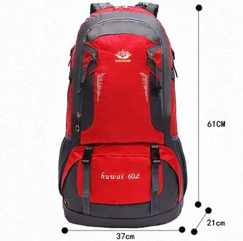 Huntvp 60L High Grade Hiking & Travel Backpack – Waterproof Trekking Bag with Shoe Compartment