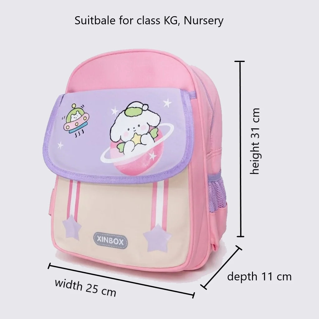 XINBOX Two Star Kids Imported School Bag for Class KG, Nursery, Prep