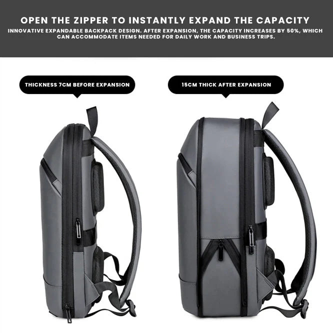 Transformer Sleek Extendable Backpack 16" Laptop Organizer Minimalist Design – 18L