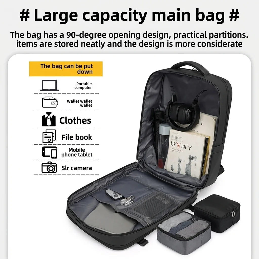 Trax Minimalist Essential Travel Backpack – Cabin Friendly - Waterproof with Shoe Compartment, 15.6" Laptop Compatible