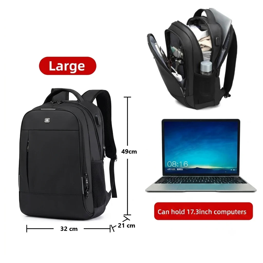 SWIGOR 17.3" Laptop Travel Backpack with USB Charging Port