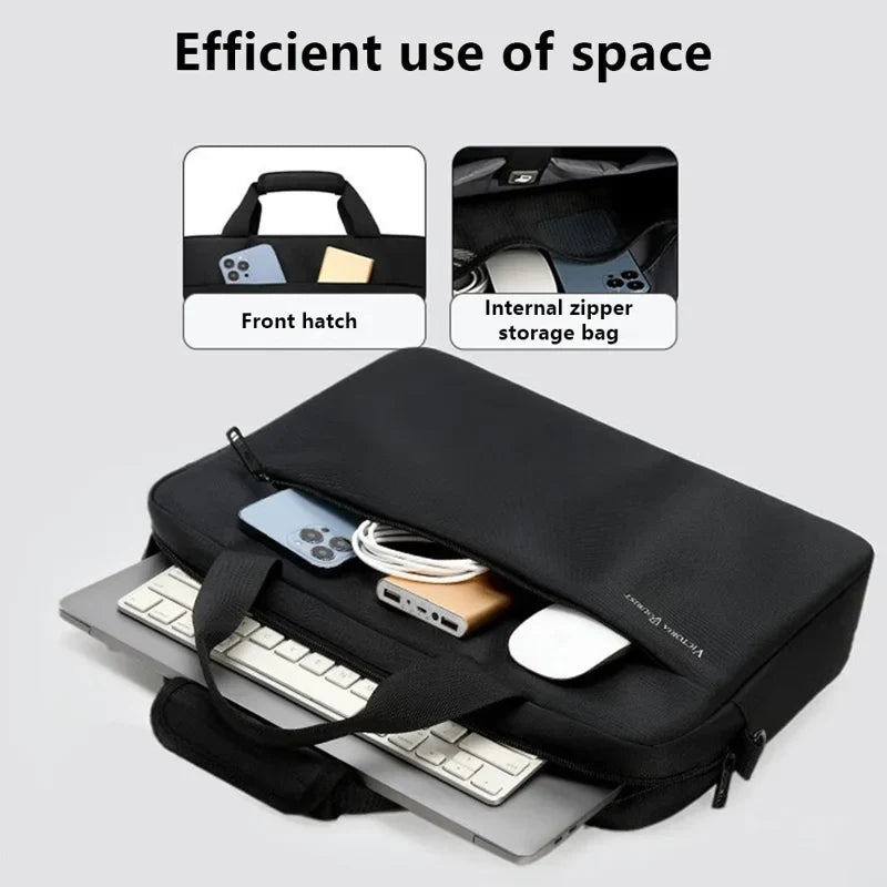 Victoria Tourist VEUS-V7009 15.6” Laptop Messenger Shoulder Bag – Waterproof Oxford Cloth, Black