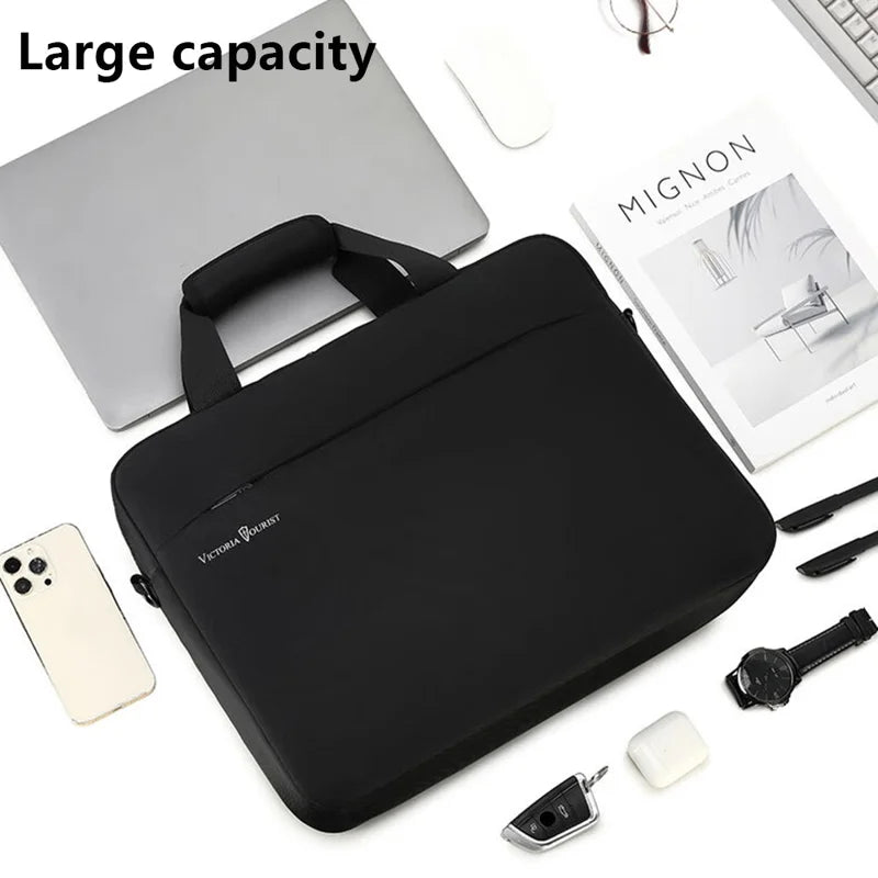 Victoria Tourist VEUS-V7009 15.6” Laptop Messenger Shoulder Bag – Waterproof Oxford Cloth, Black