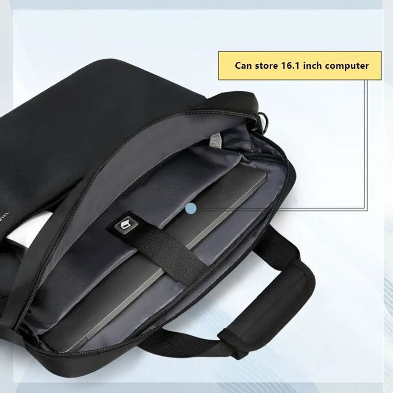 Victoria Tourist VEUS-V7009 15.6” Laptop Messenger Shoulder Bag – Waterproof Oxford Cloth, Black