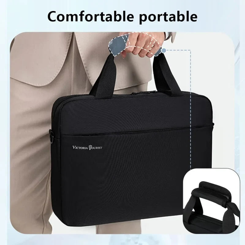 Victoria Tourist VEUS-V7009 15.6” Laptop Messenger Shoulder Bag – Waterproof Oxford Cloth, Black