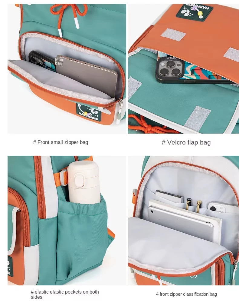 Octanauts Zenvy Cute Waterproof Large Capacity School Backpack for Girls – Multi-Compartment Laptop Travel Bag (15.6”)