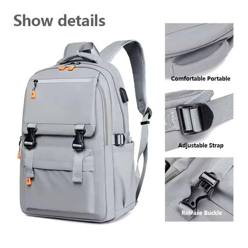 Street Pro 15.6" Waterproof Backpack with USB Charging Port – Stylish Teenager & College Bag