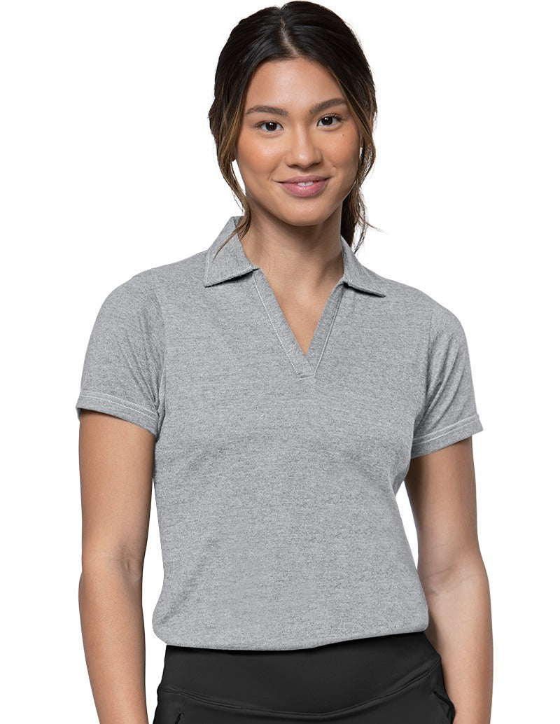 Antigua Women’s Peak Polo Shirt – Moisture Wicking, Lightweight, Heather Knit