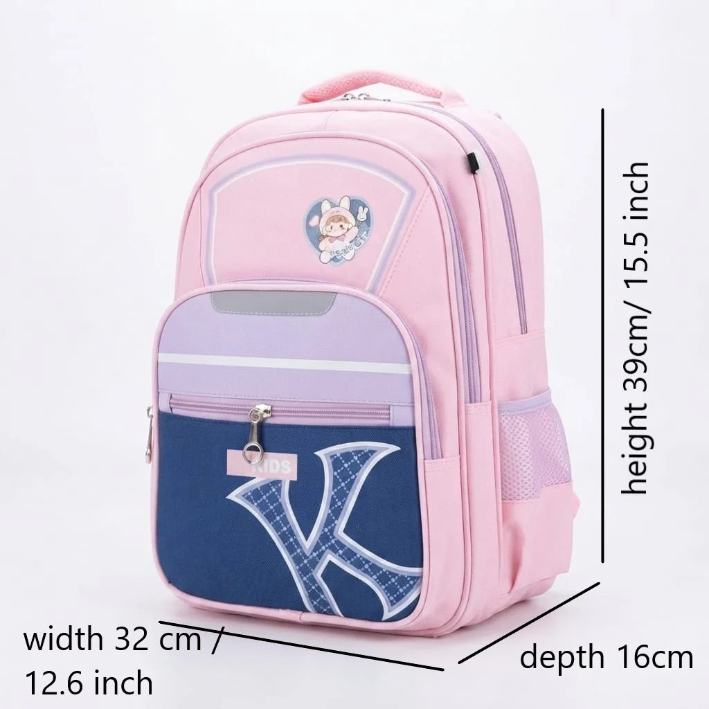 XBX Kids School Bag (Pink) – Imported with Pencil Pouch, Class 1–4