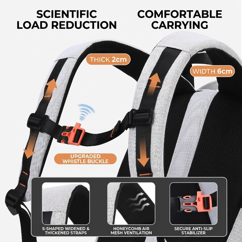 Snoopy Casual Backpack – Light Grey Checked, Water Resistant, 15.6" Laptop Compartment
