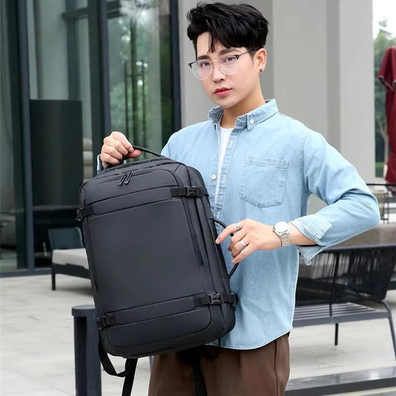 HANKE Expandable Travel Backpack 32L-40L – Waterproof Cabin Backpack with USB Port & Laptop Compartment