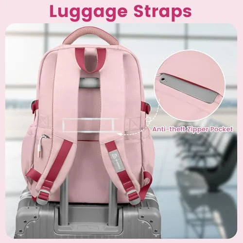 Octanauts Zenvy Cute Waterproof Large Capacity School Backpack for Girls – Multi-Compartment Laptop Travel Bag (15.6”)