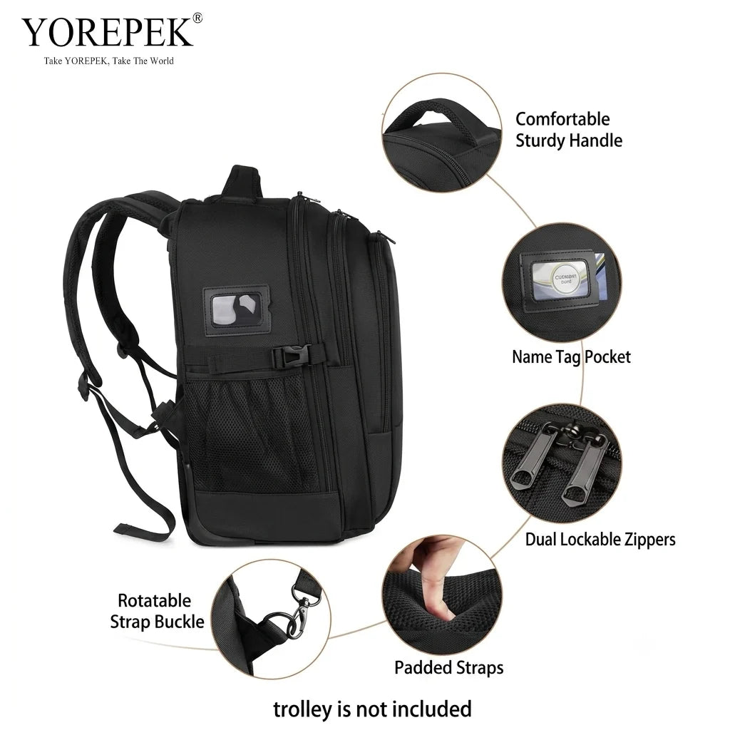 YOREPEK Travel Backpack 45L with USB Charging Port | Carry-On Business Backpack for 15.6" Laptop without Trolley