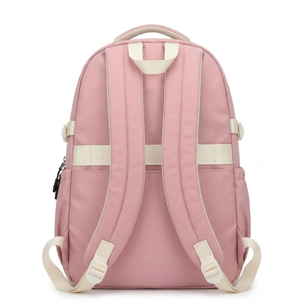 New Era Fashion School Backpack – Premium Water-Resistant Nylon, Laptop Compartment & Trolley Strap
