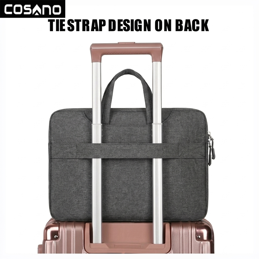 COSANO 15.6" Laptop Sleeve Bag | Neoprene Shockproof Case with Pouch | Slim Protective Cover – Grey