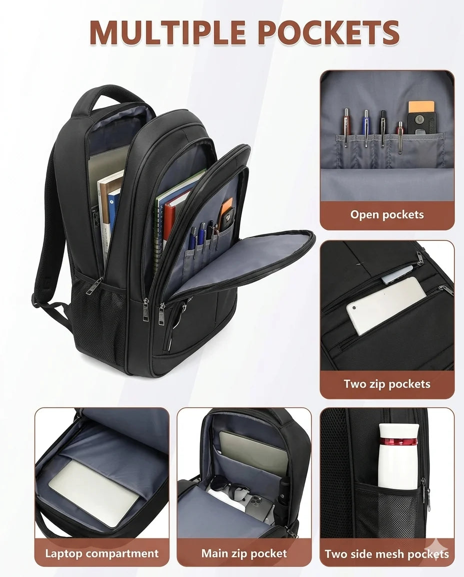 17.3" School & College Backpack Water Proof – Premium Oxford Polyester Laptop Bag with Ergonomic Design