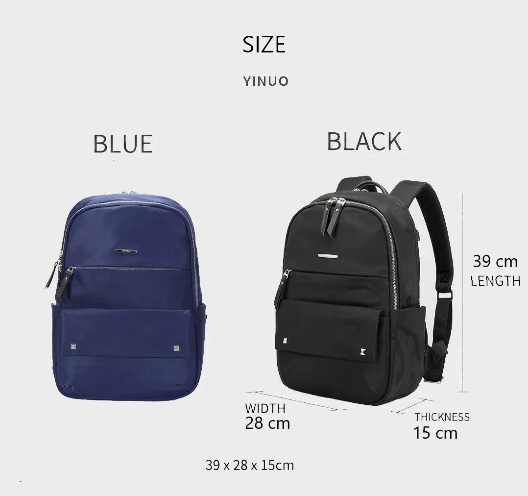 YINUO Women's Laptop Backpack 15" – Waterproof Oxford Cloth Fashion Backpack for College, University, Office & Travel