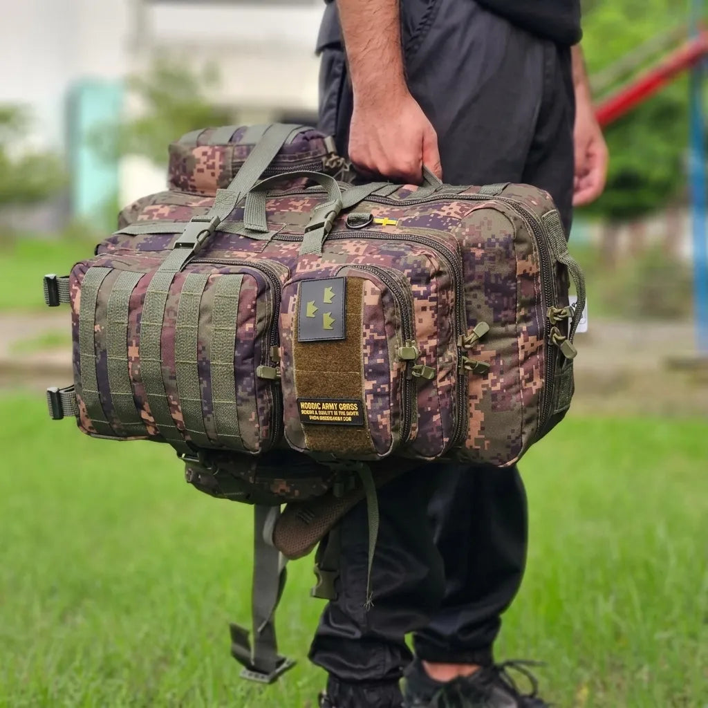 Alpha Tactical Backpack 45L – Digital Camouflage Green | MOLLE, Water Resistant Hiking Hunting Trekking Millitary Backpack