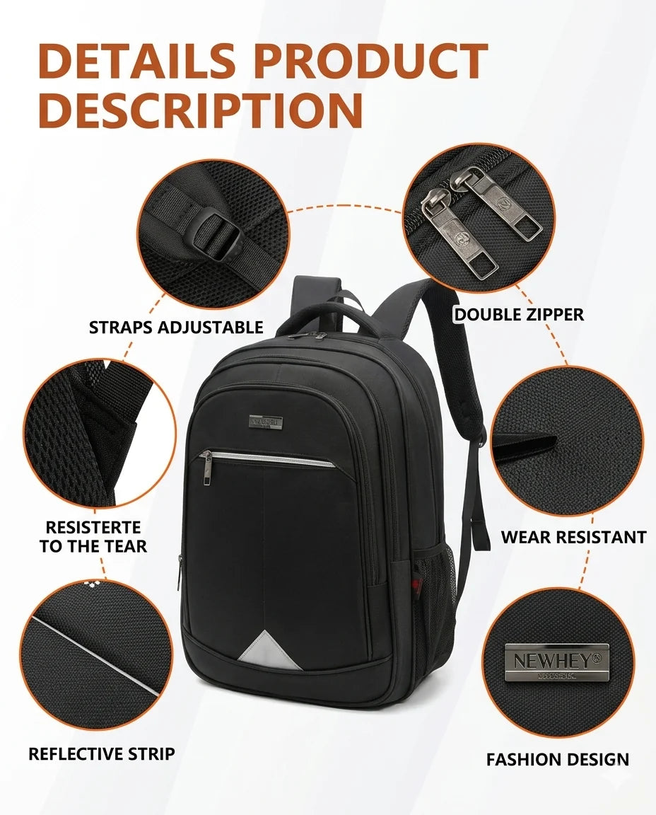 17.3" School & College Backpack Water Proof – Premium Oxford Polyester Laptop Bag with Ergonomic Design