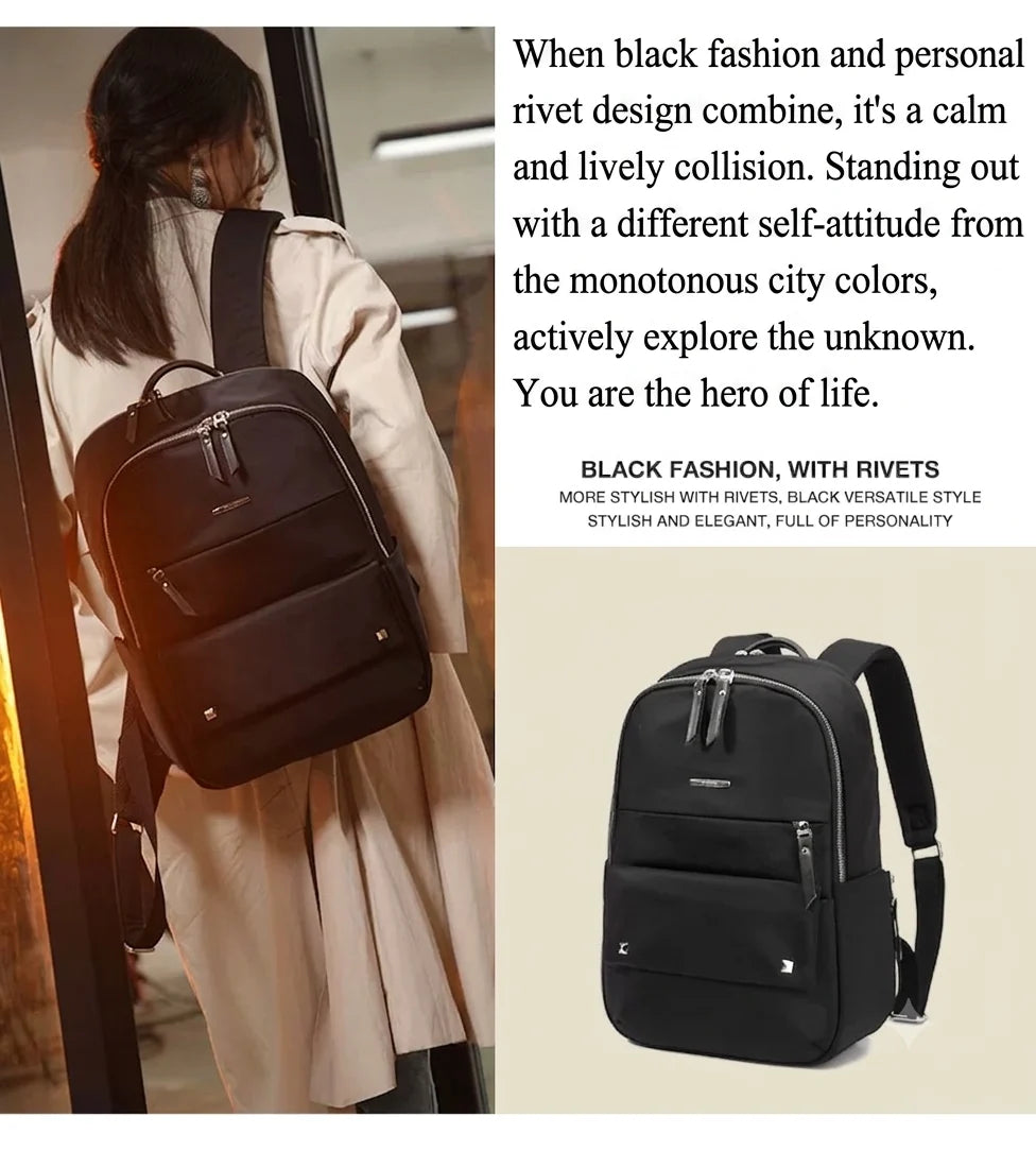YINUO Women's Laptop Backpack 15" – Waterproof Oxford Cloth Fashion Backpack for College, University, Office & Travel