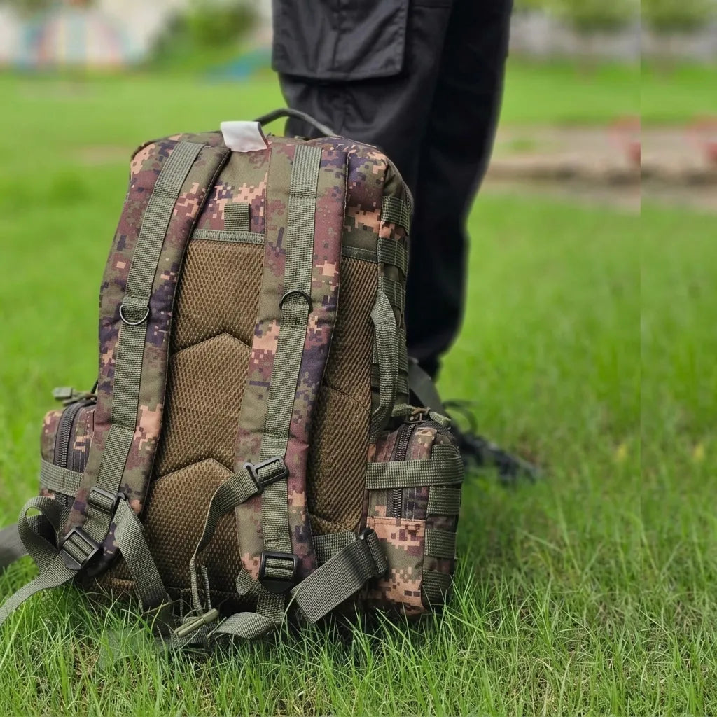 Alpha Tactical Backpack 45L – Digital Camouflage Green | MOLLE, Water Resistant Hiking Hunting Trekking Millitary Backpack