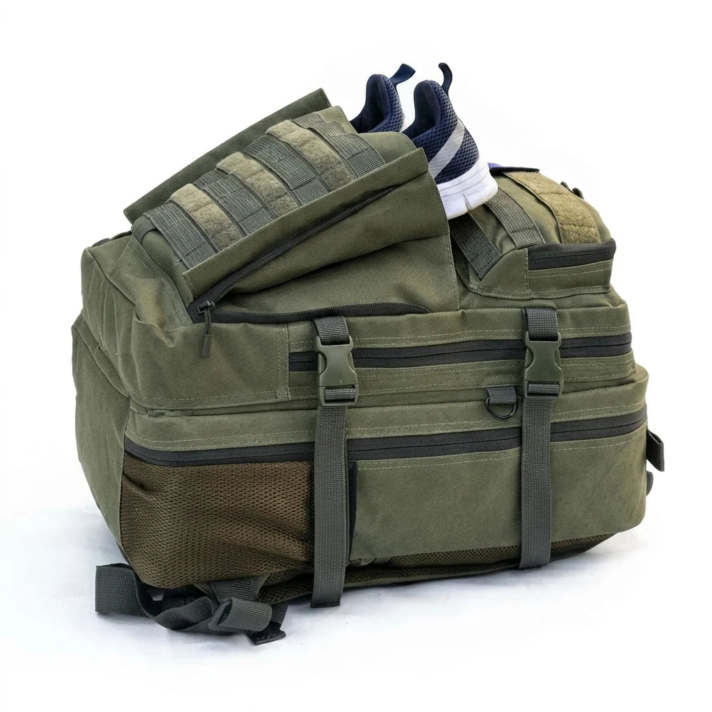 GearX 45L Tactical Outdoor Backpack – Military, Hiking, Trekking & Gym Bag | Army Green