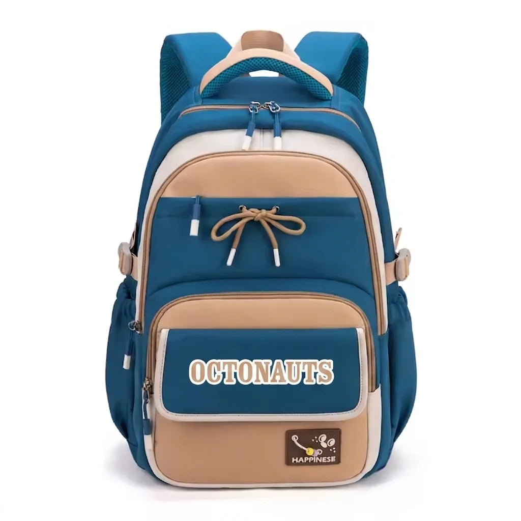 Octanauts Zenvy Cute Waterproof Large Capacity School Backpack for Girls – Multi-Compartment Laptop Travel Bag (15.6”)