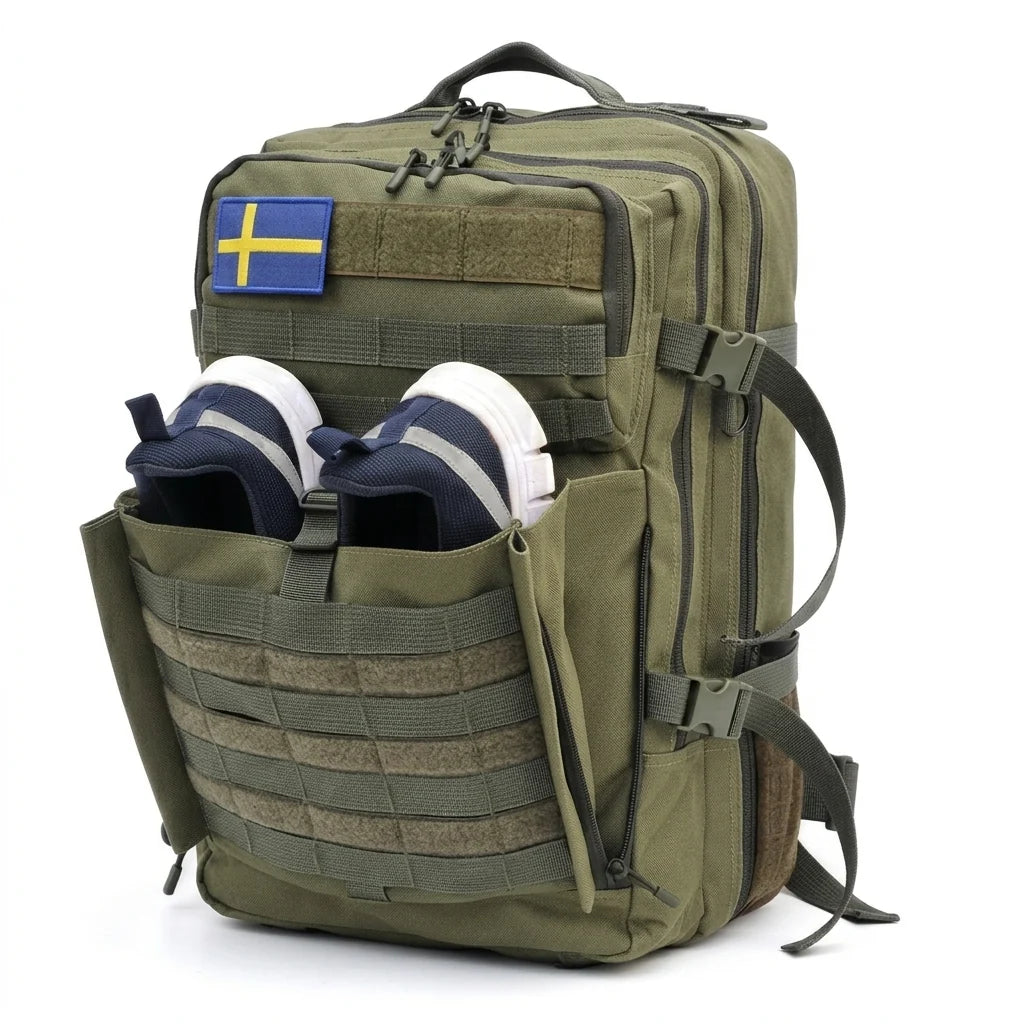 GearX 45L Tactical Outdoor Backpack – Military, Hiking, Trekking & Gym Bag | Army Green