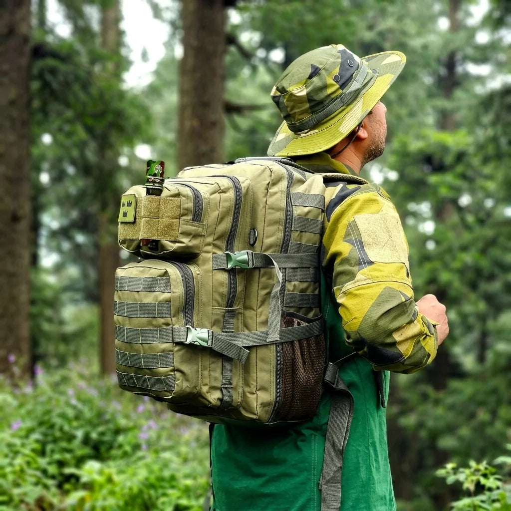 Army Assault 28L Tactical Backpack – Army Green, MOLLE System, Multi-Compartment Outdoor Bag