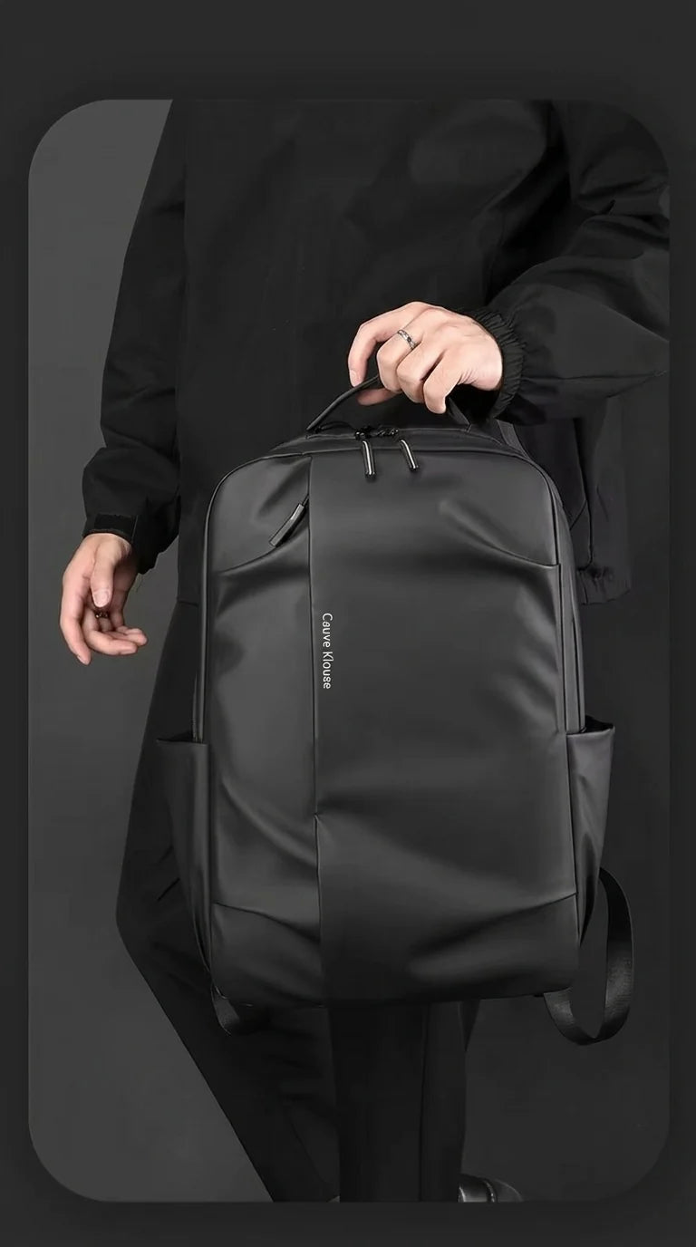 CK Fashion Backpack Grey | Nylon Leatherette | Waterproof | 17" Laptop Compatible | Unisex Daypack