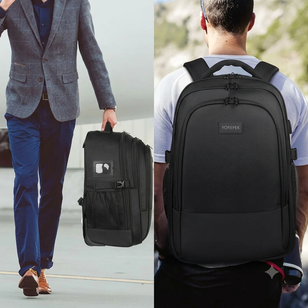 YOREPEK Travel Backpack 45L with USB Charging Port | Carry-On Business Backpack for 15.6" Laptop without Trolley