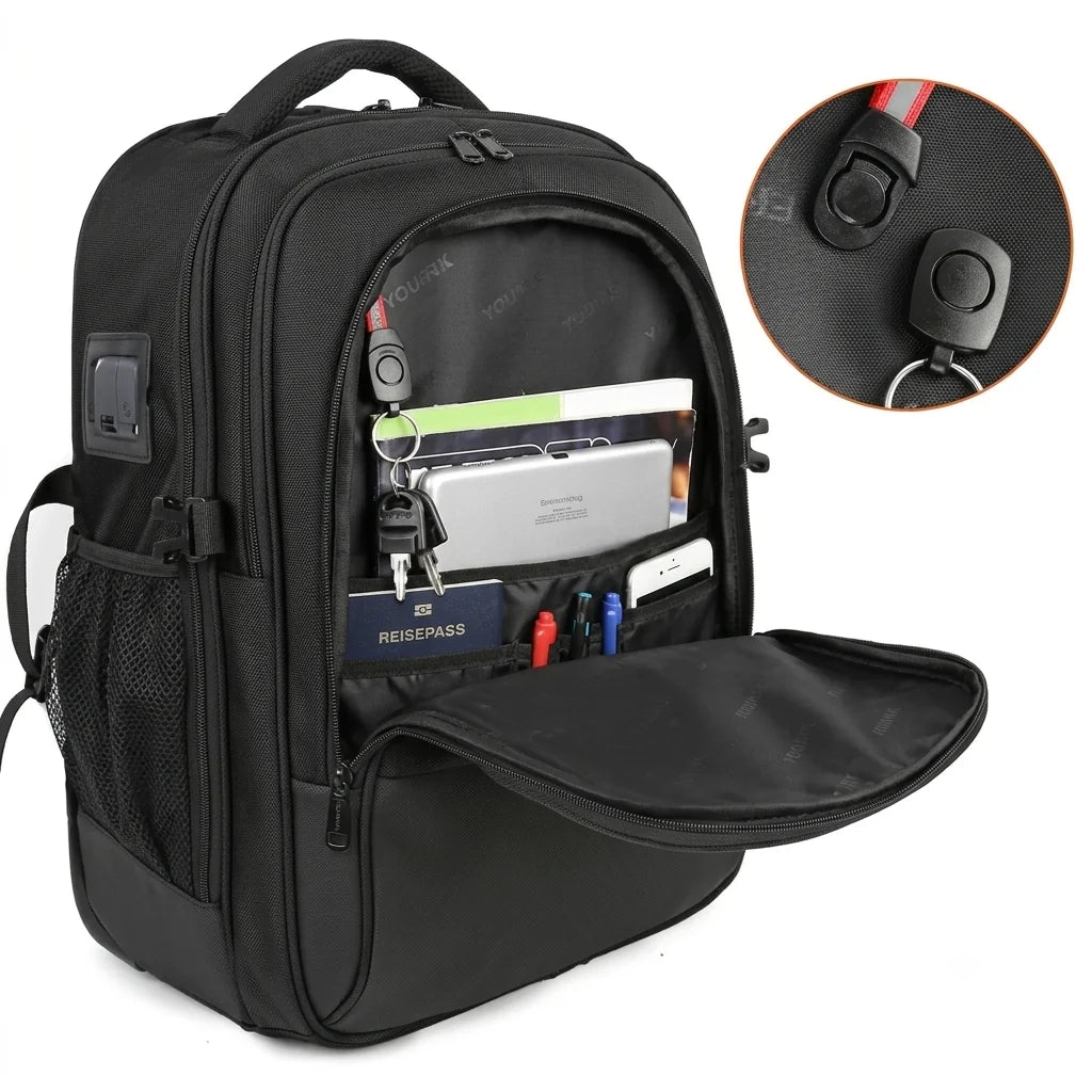 YOREPEK Travel Backpack 45L with USB Charging Port | Carry-On Business Backpack for 15.6" Laptop without Trolley