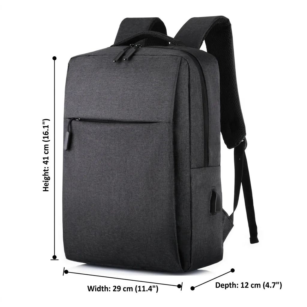 UrbanPro 15 Laptop Backpack USB Port | Water-Resistant | Trolley Strap | Extra Soft Padding