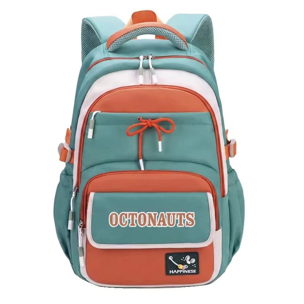 Octanauts Zenvy Cute Waterproof Large Capacity School Backpack for Girls – Multi-Compartment Laptop Travel Bag (15.6”)