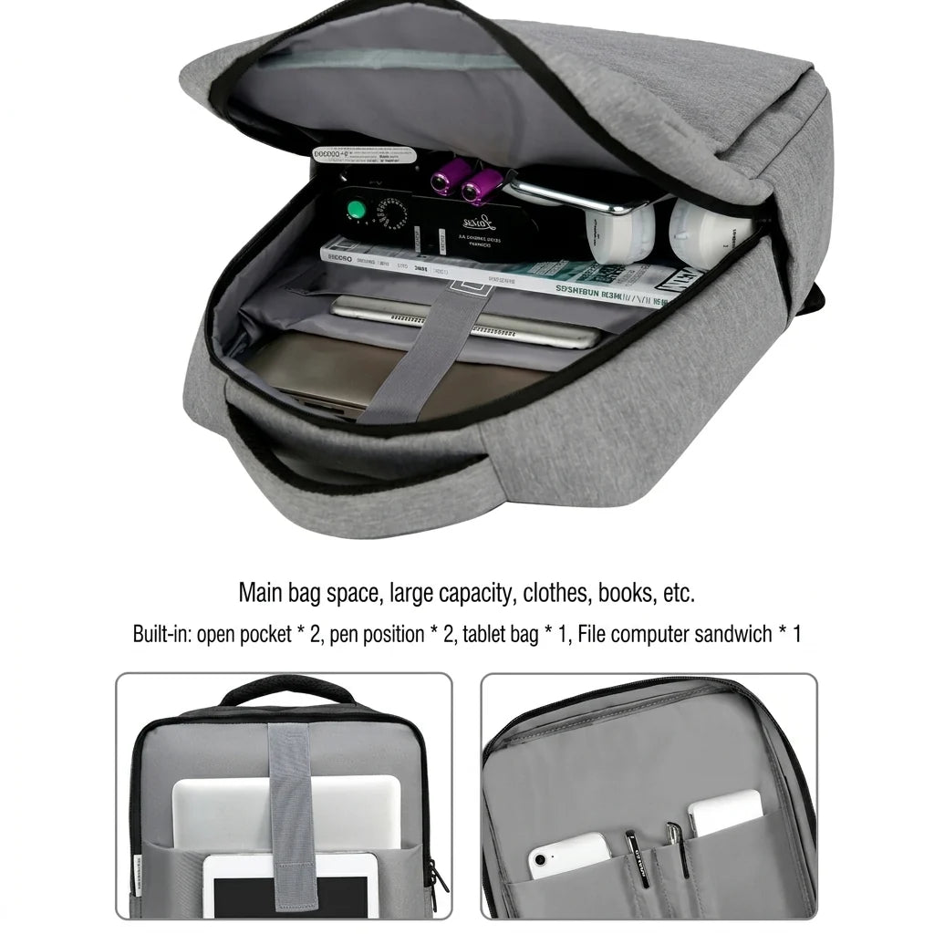 UrbanPro 15 Laptop Backpack USB Port | Water-Resistant | Trolley Strap | Extra Soft Padding