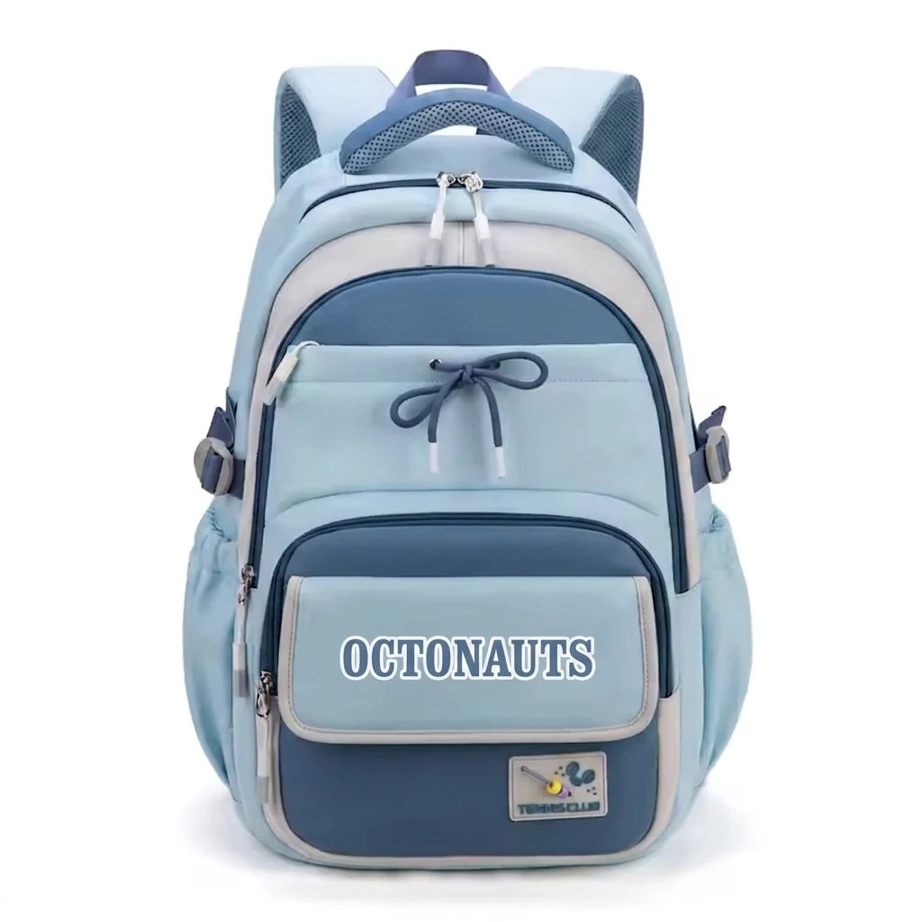 Octanauts Zenvy Cute Waterproof Large Capacity School Backpack for Girls – Multi-Compartment Laptop Travel Bag (15.6”)