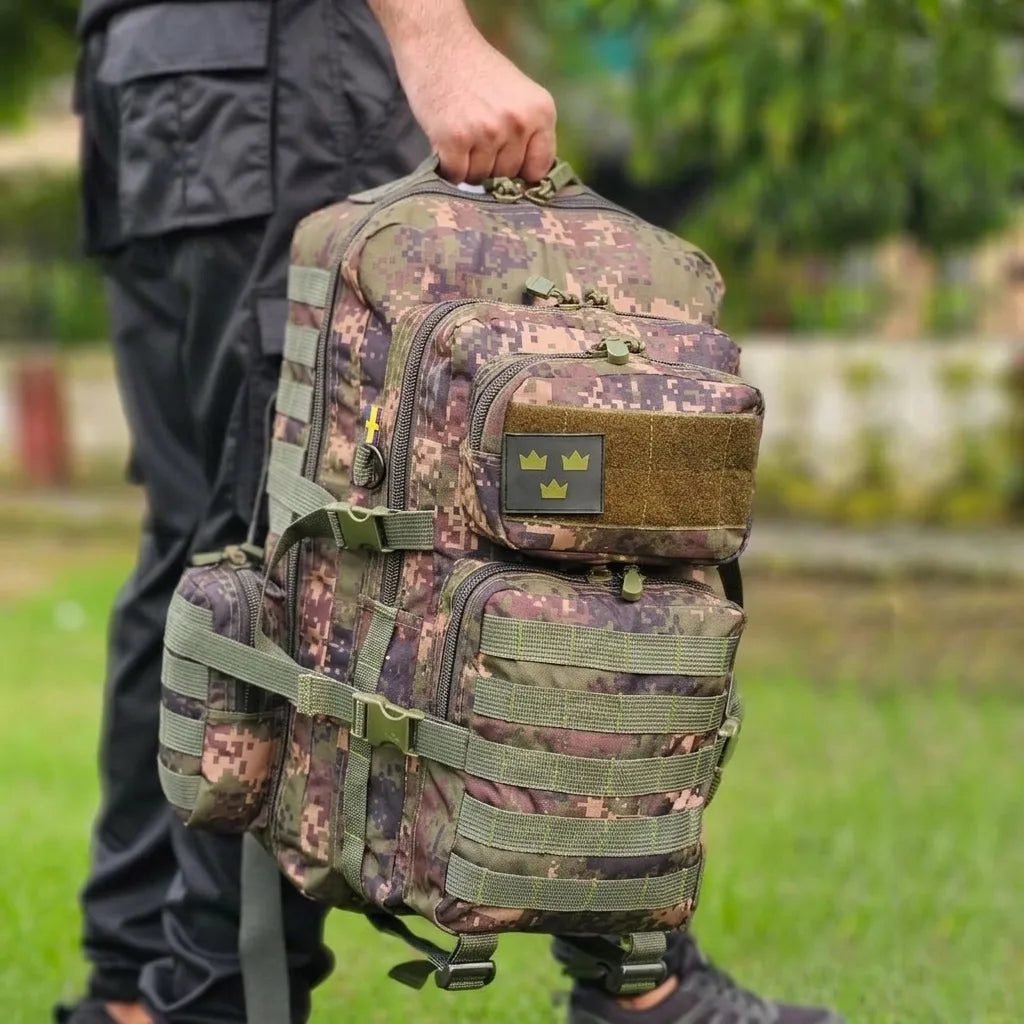 Alpha Tactical Backpack 45L – Digital Camouflage Green | MOLLE, Water Resistant Hiking Hunting Trekking Millitary Backpack