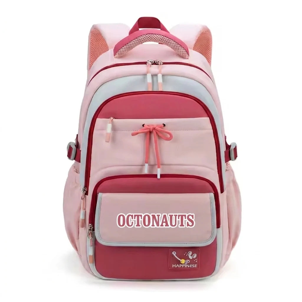 Octanauts Zenvy Cute Waterproof Large Capacity School Backpack for Girls – Multi-Compartment Laptop Travel Bag (15.6”)