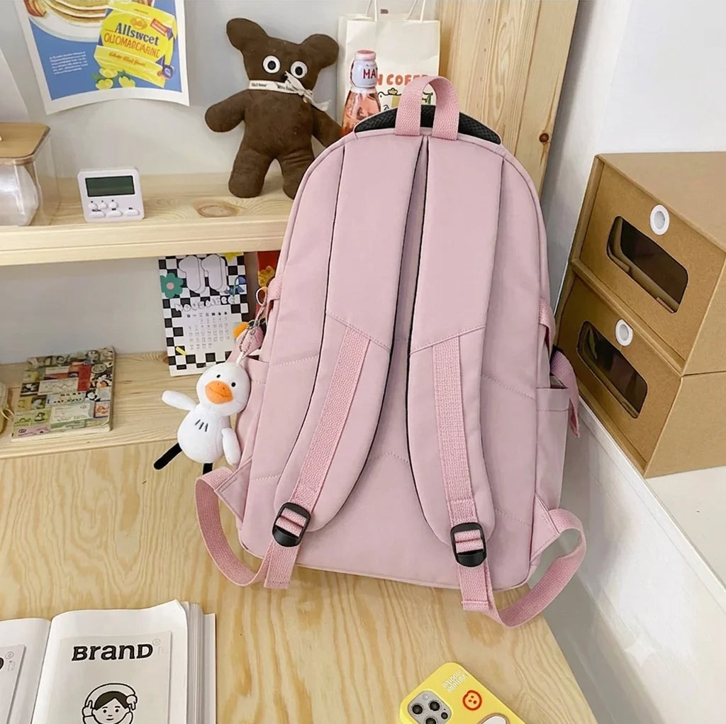 TLQ Premium Imported School & College Backpack for Girls – Pink | Waterproof | 46 × 31 × 20 cm
