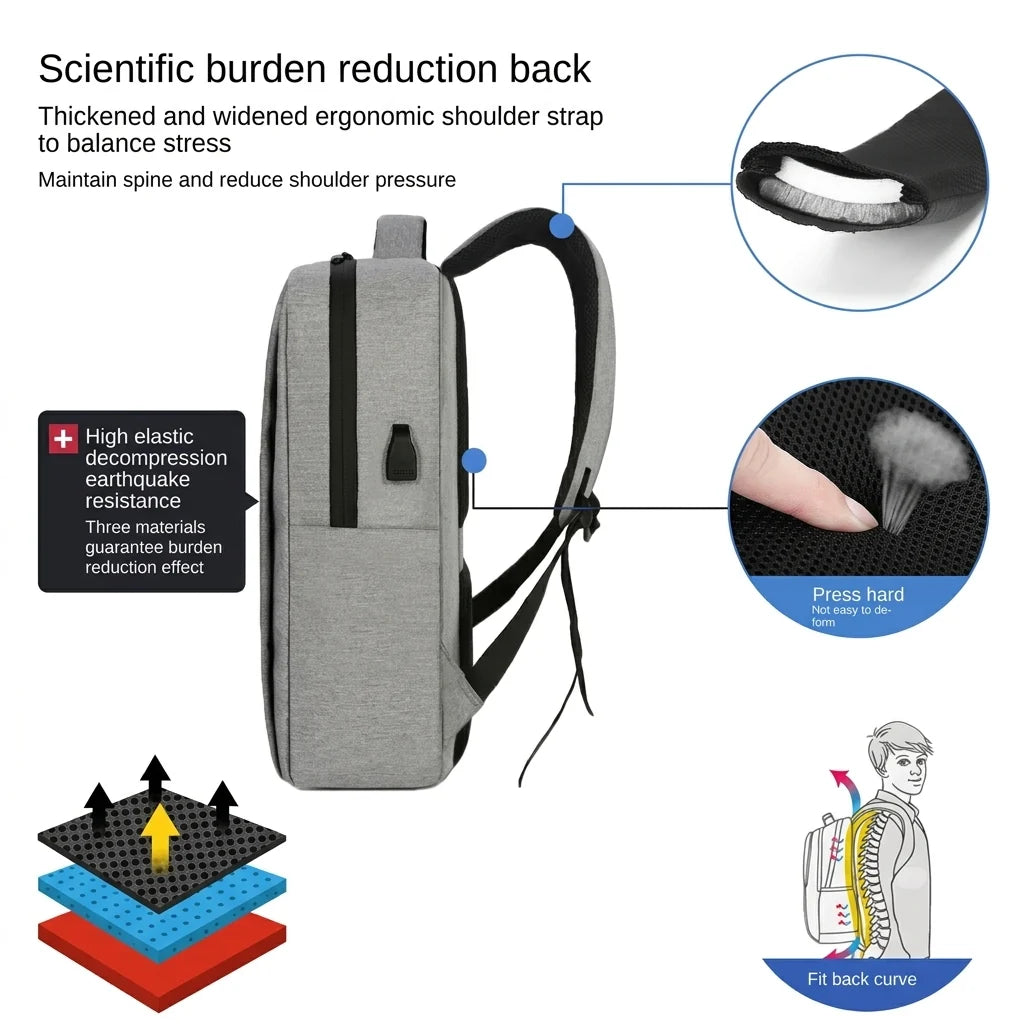 UrbanPro 15 Laptop Backpack USB Port | Water-Resistant | Trolley Strap | Extra Soft Padding