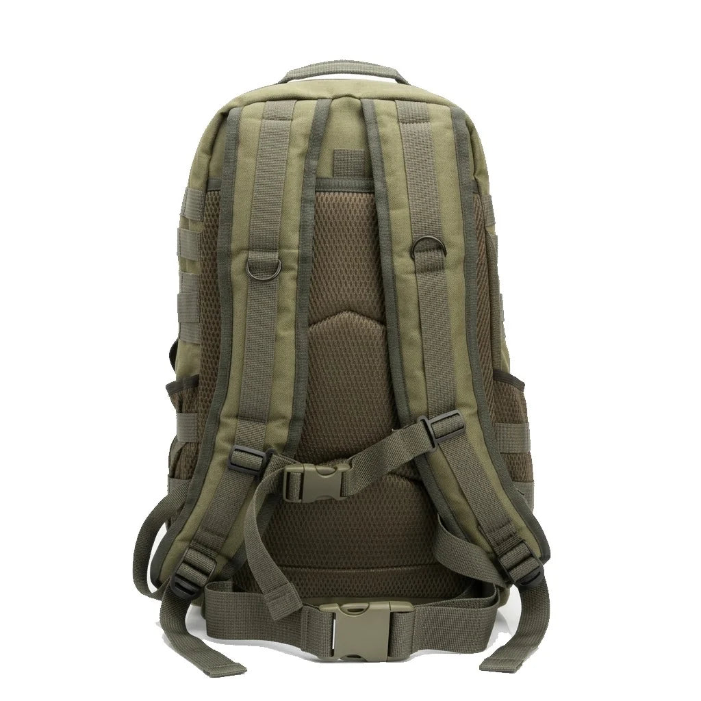 Army Assault 28L Tactical Backpack – Army Green, MOLLE System, Multi-Compartment Outdoor Bag
