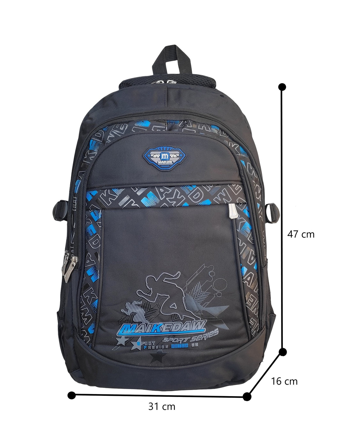 MK Imported School Bacpack, Premium Nylon Materia, Large Compartment, Water Proof, Multi Compartment