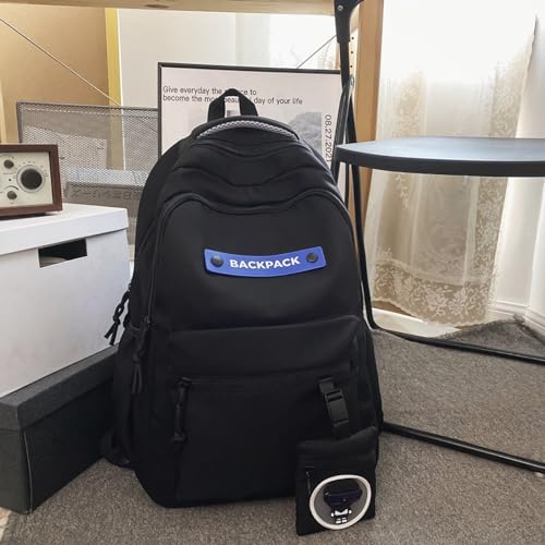 Shadow Mascot Black High School Backpack – Water Resistant Laptop Backpack for Teenagers