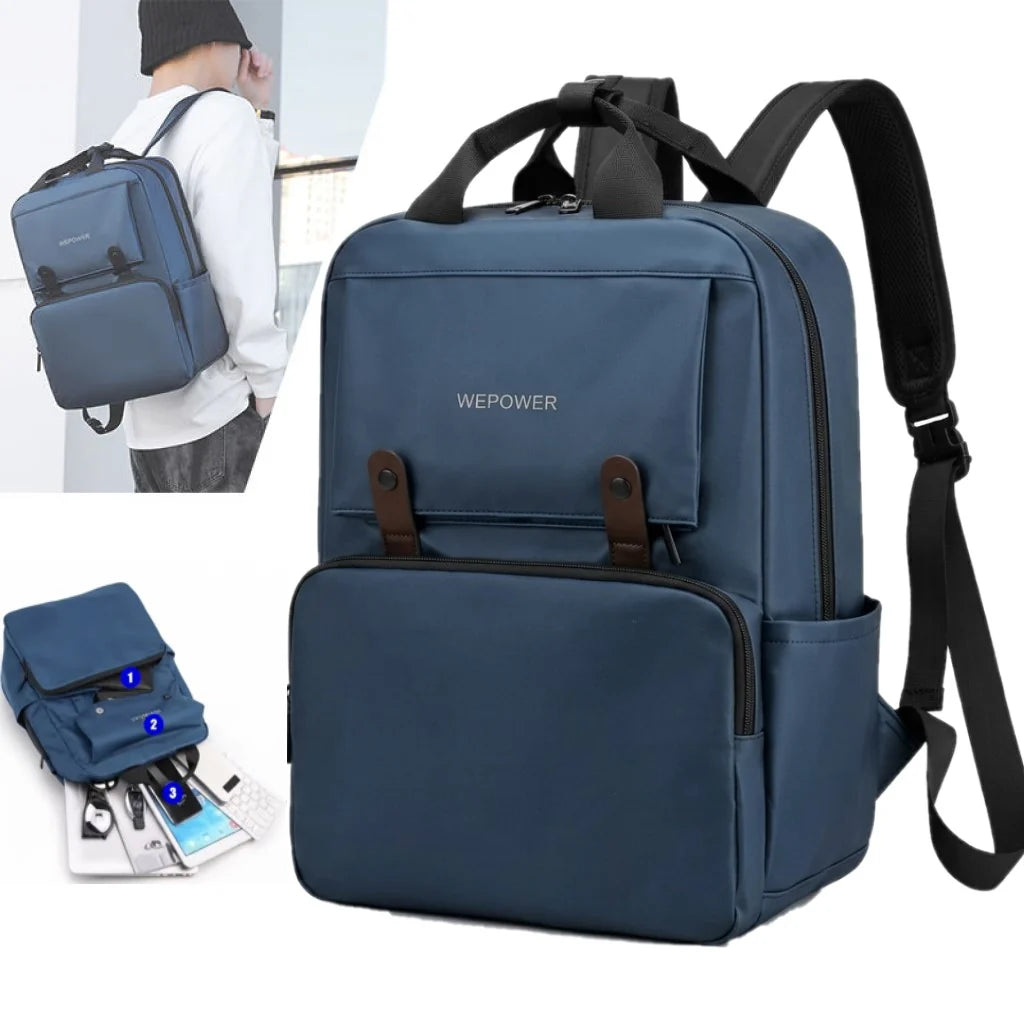 We Power Casual Unisex Backpack for Teenagers | 15" Laptop Compatible | Water Resistant | Blue