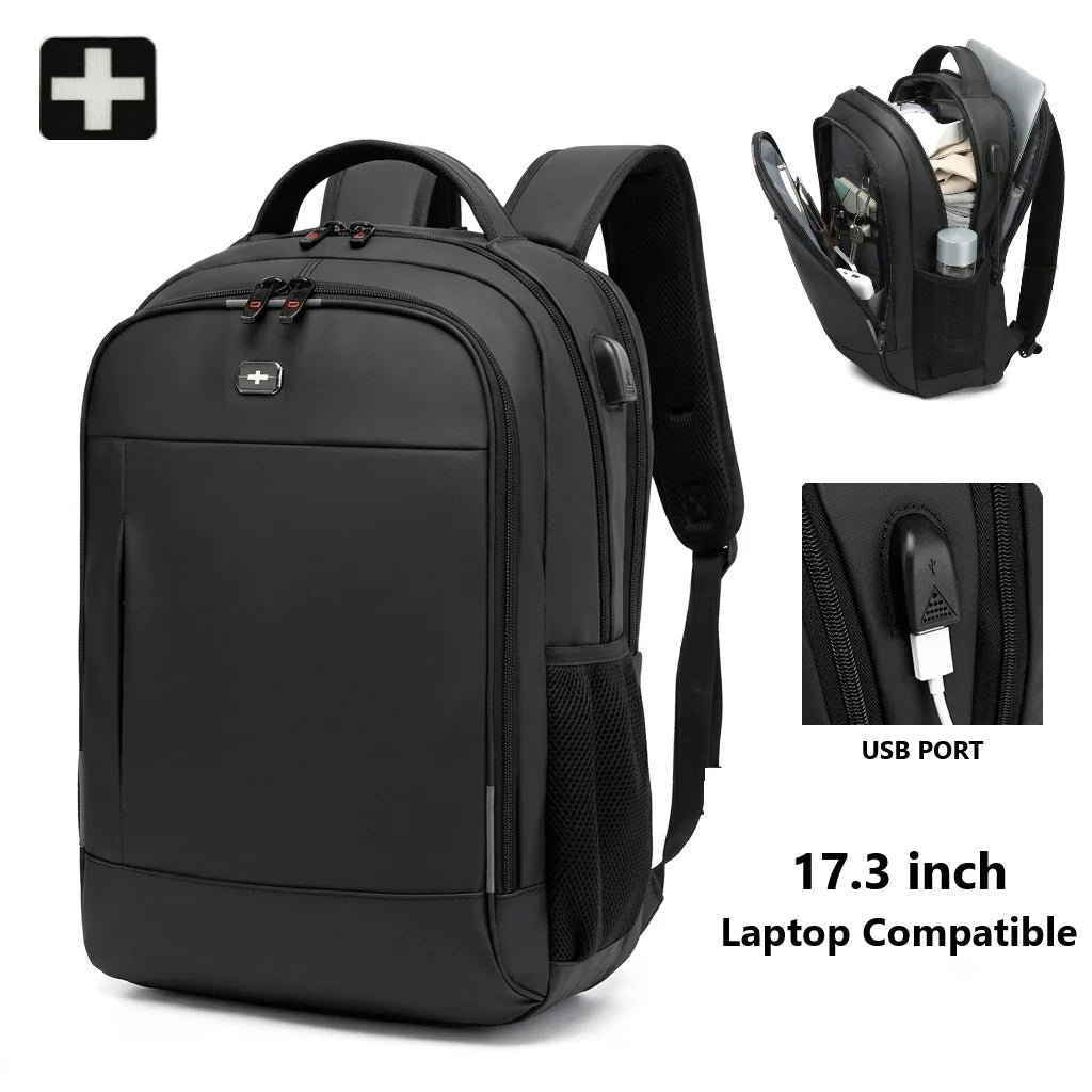 SWIGOR 17.3" Laptop Travel Backpack with USB Charging Port